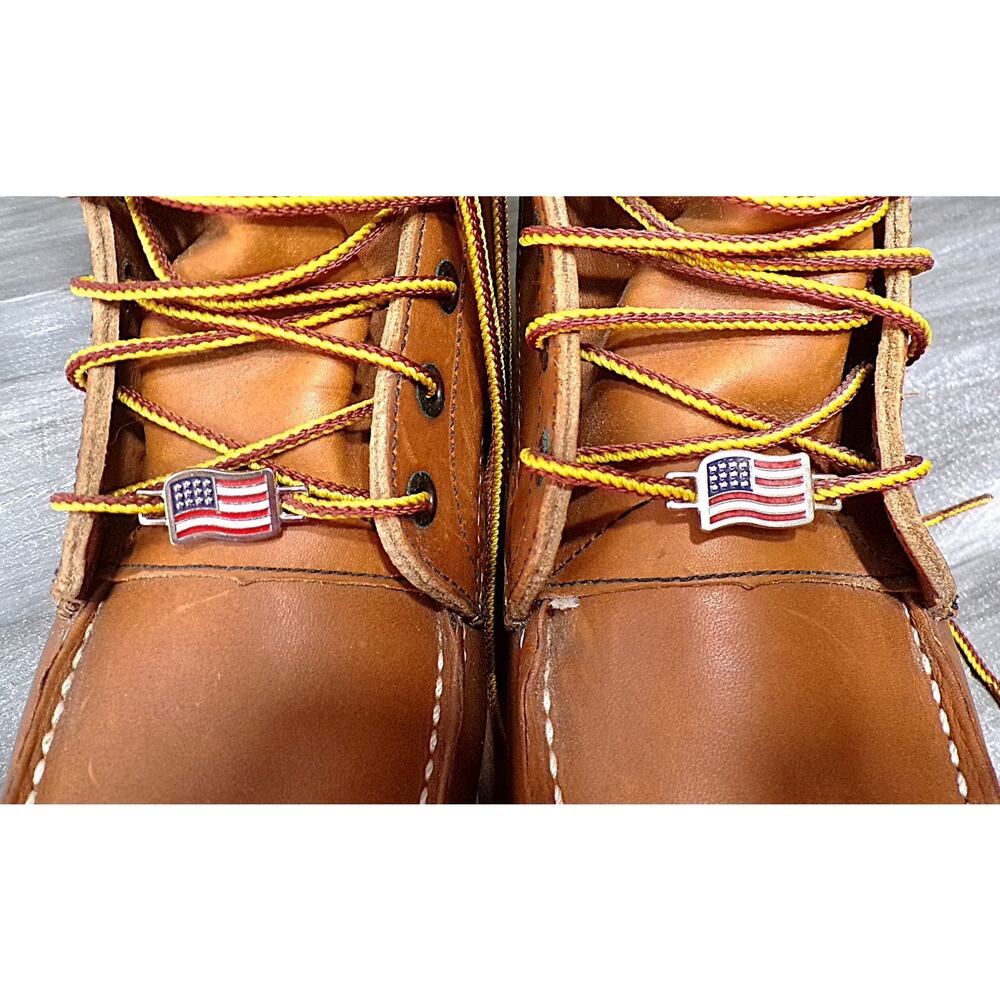 Vtg Red Wing Boots 10.5C Leather Moc Toe 10877 8” Heritage Made in USA New FLAG - Picture 10 of 16